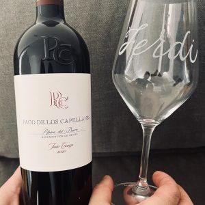 copa de vino personalizada grabada a mano con caligrafía la marimorena creativos